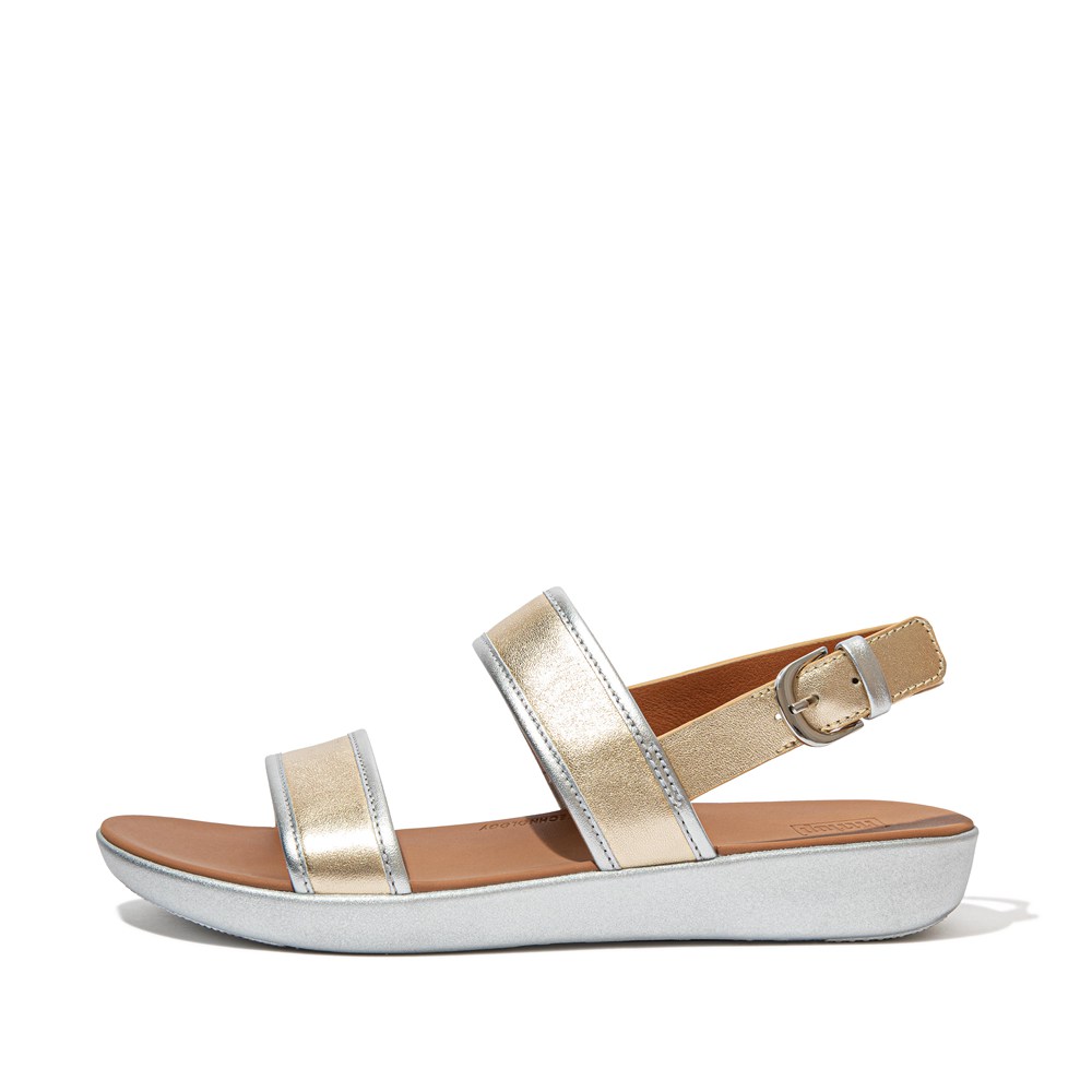 Fitflop Womens Sandals Gold - Barra Metallic Back-strap - 82YTLAXHU